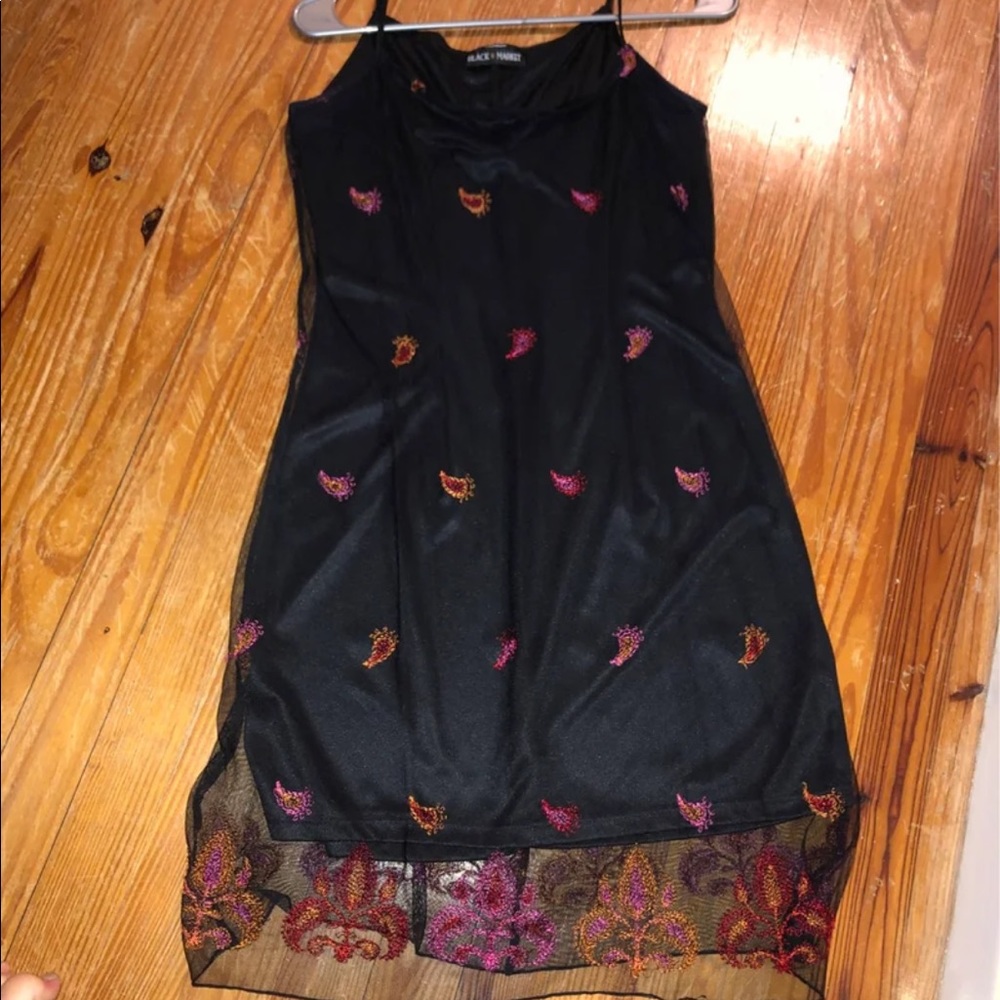 Little black dress- with embroidery